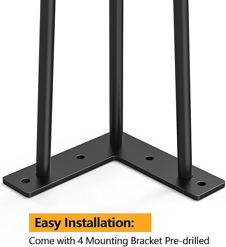 Miniatura 4 de Signstek - Juego de 4 patas de mesa de metal resistente de diseño industrial, para mesas auxiliares, escritorios modernos y mesas de noche