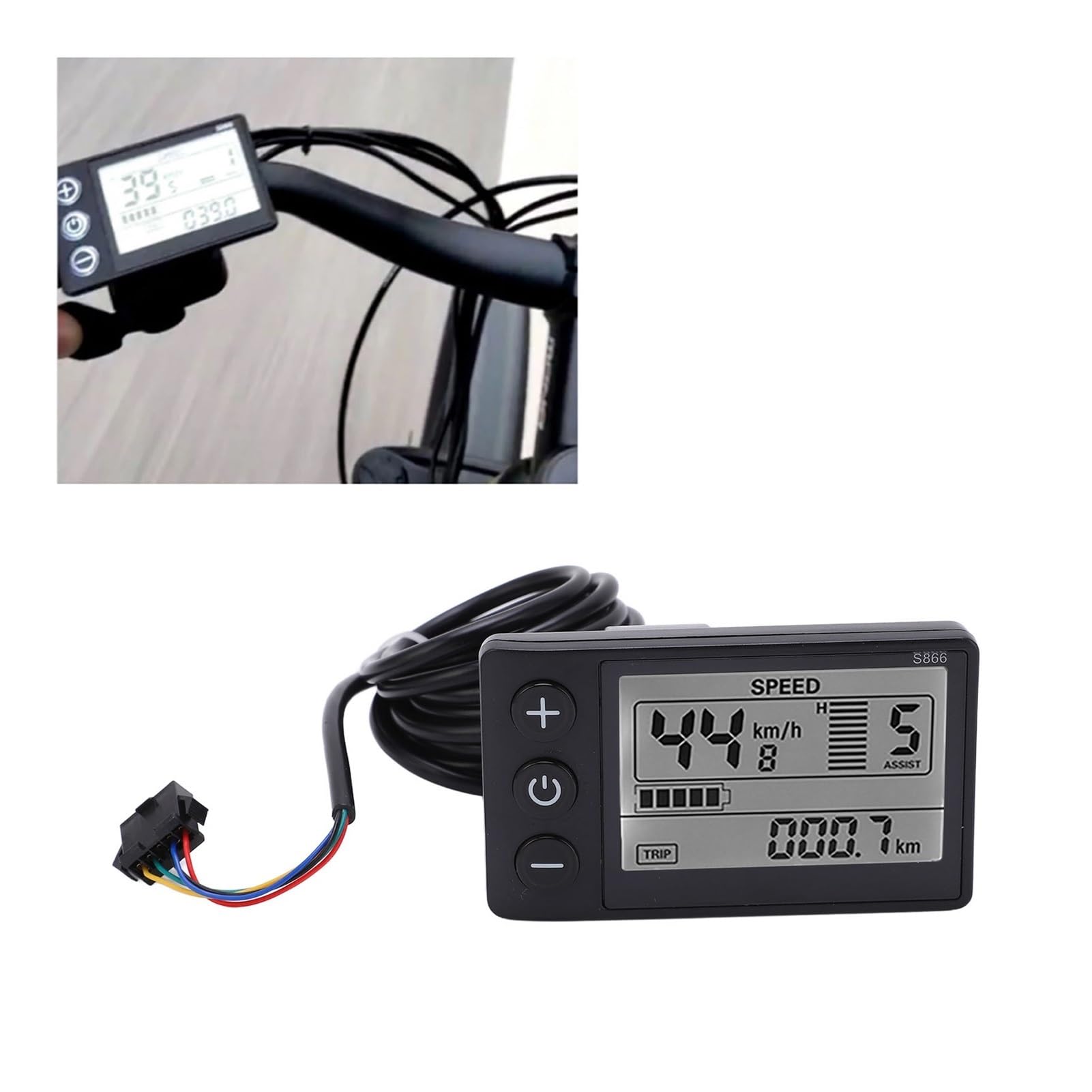 Wyświetlacz Roweru Elektrycznego, S866 Elektryczny Miernik LCD Z Wyświetlaczem 24V 36V 48V Panel