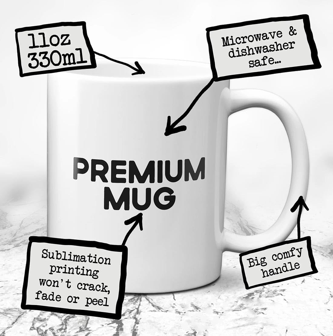 Cat Rolling A Dice Ceramic Magic Mug White