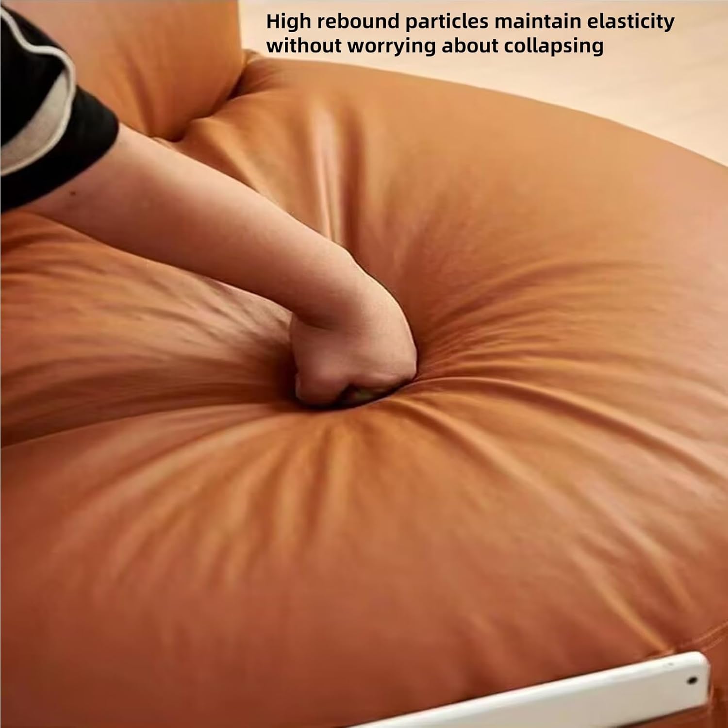 JWSYBD Grey Bean Bag Chair and Pouffe for Adult with Filling Included, Easy to clean and high resilience Furniture Sofa Couch Lounge Reading for Living Room Home (black,Regular style) 6 61RLQP699QL. AC SL1500