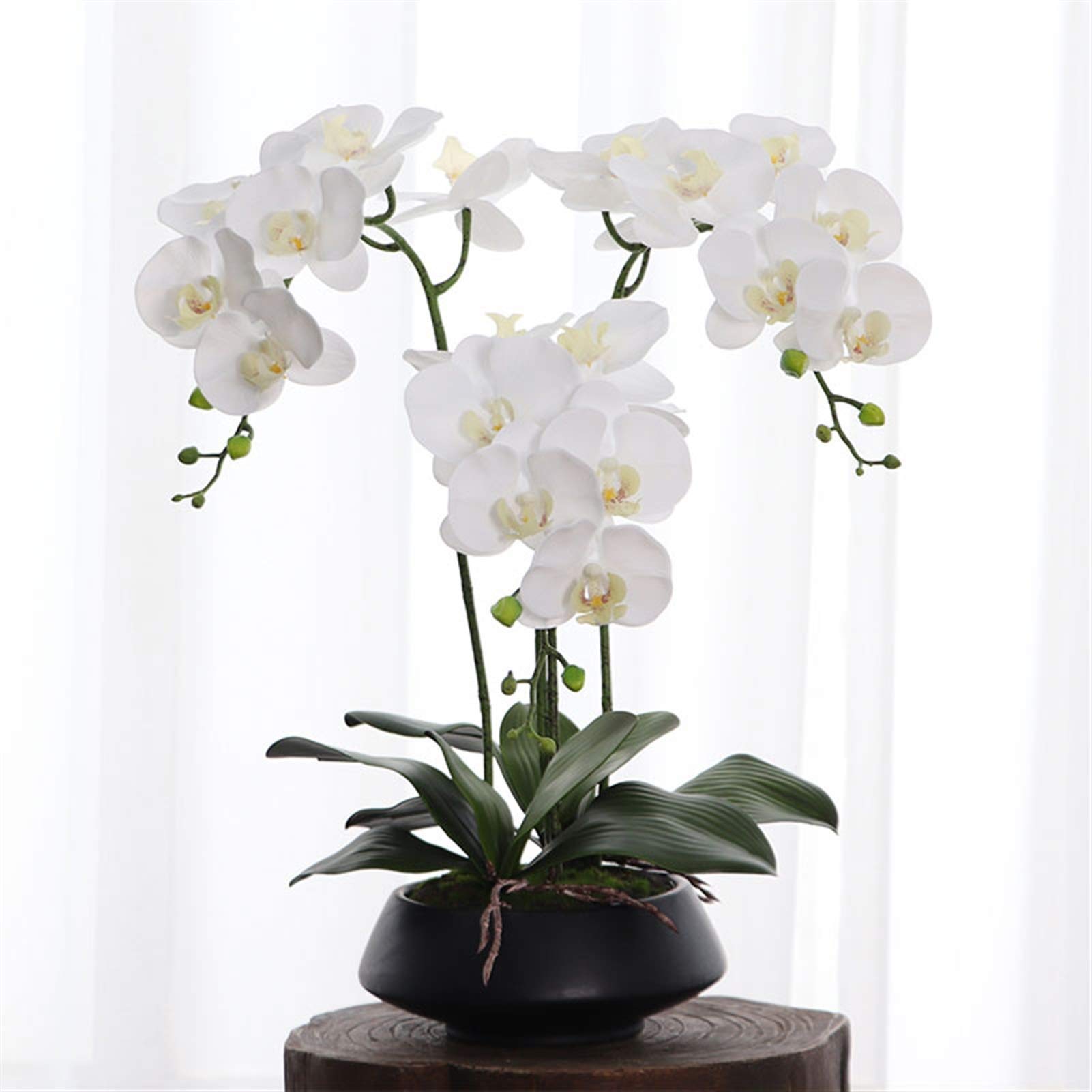 MYUYEE Artificial Flower Artificial Flowers Butterfly Orchid Flowers Artificial Arrangements With Vase Faux Phalaenopsis Bonsai Centerpiece Patio Decor