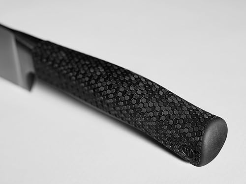 Vista 40 de Wüsthof Performer - Cuchillo Santoku de borde hueco de 7 pulgadas, color negro