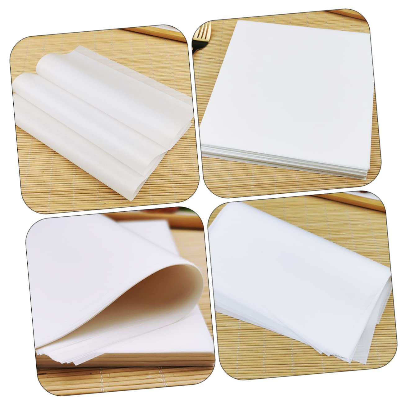 GRIRIW Food-grade Non-stick Baking Paper 8-inch Square Pizza Box Liner Oil-proof Paper for Kitchen Snack Party Easy to Use