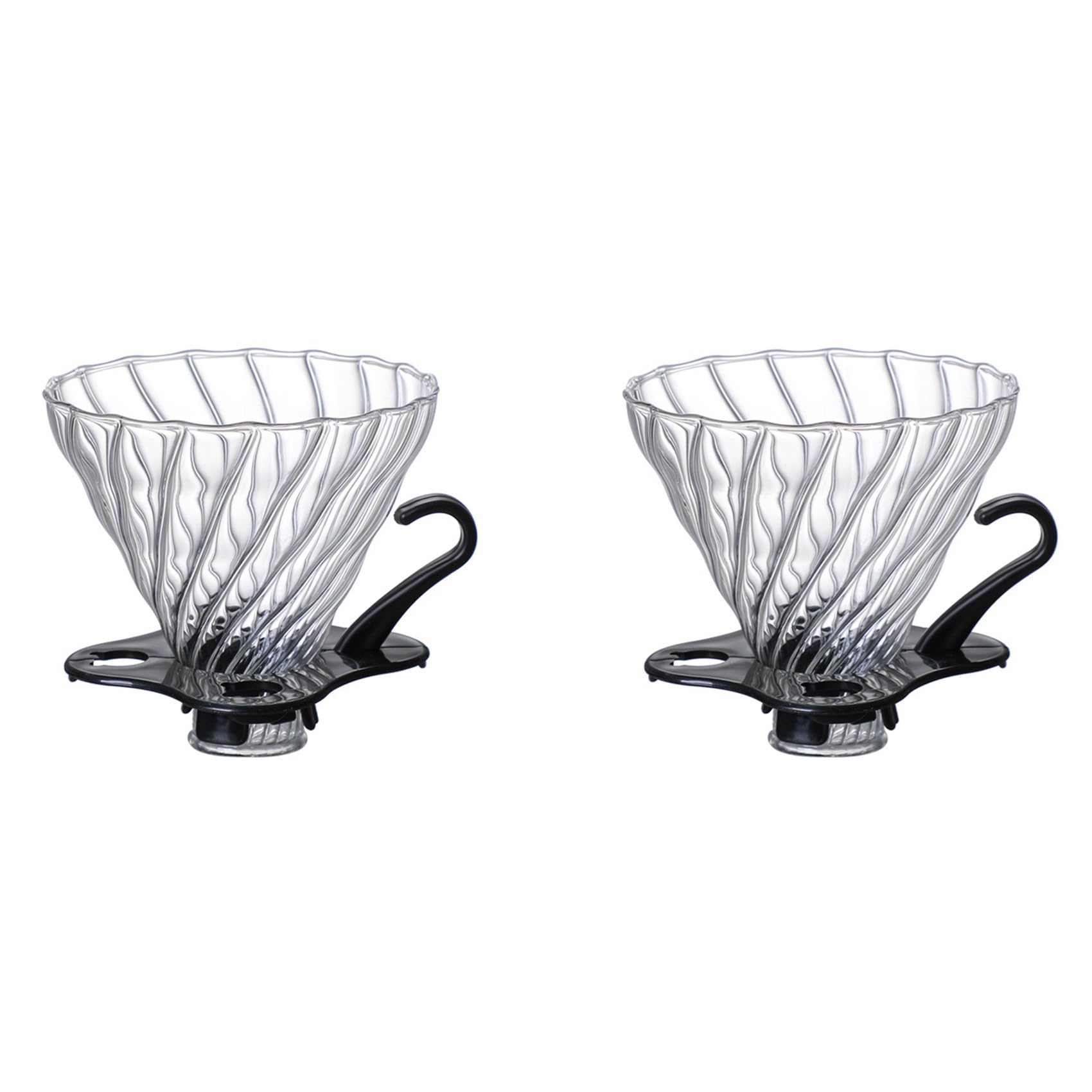 Hndhbfgrt 2X Pour over Coffee Dripper Coffee Filter for 1-4 Cups Reusable Coffee Maker Heat- Glass Coffee Cone