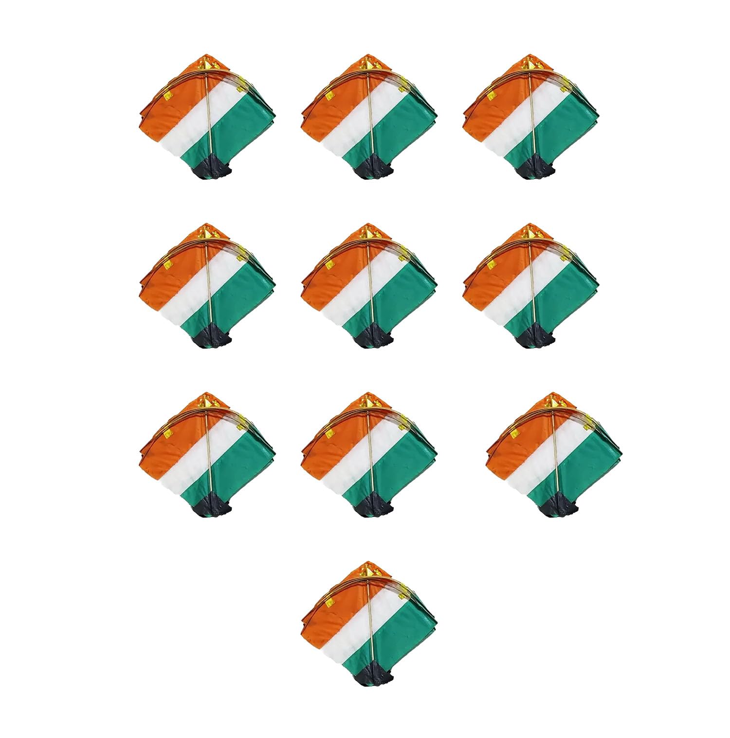 Paper Kite Indian Kite Tri Color Pack of 40 Small Kites Size 4.5 * 4.5 inches Small Palm mini Size (Kites for Multi Use Decor and School Projects etc and 15 aug)