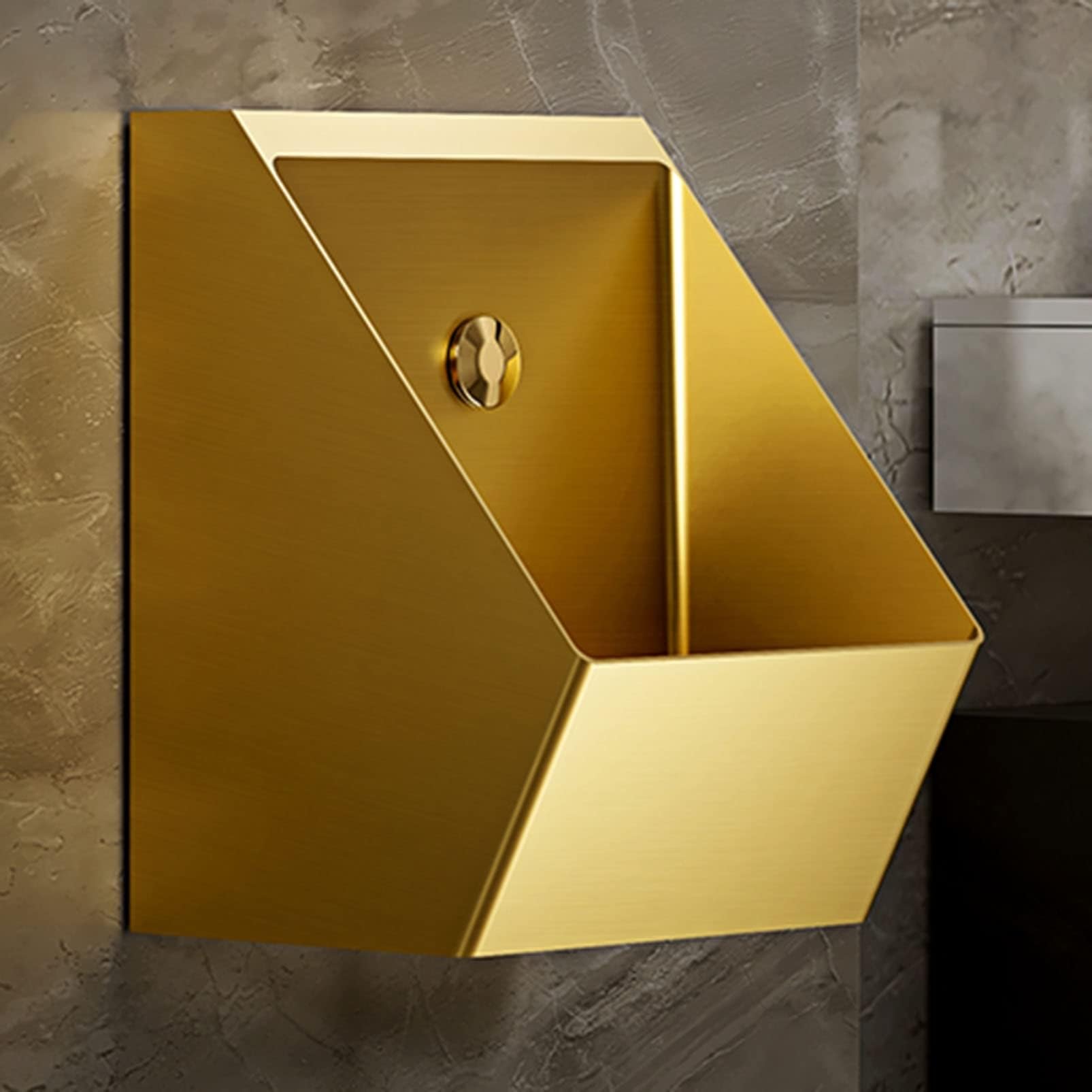 Wzzqzr Gold Stainless Steel Wall Mounted Urinal Modern Creative High Efficiency Commercial Residential Bathroom Urinal (, Set 1)