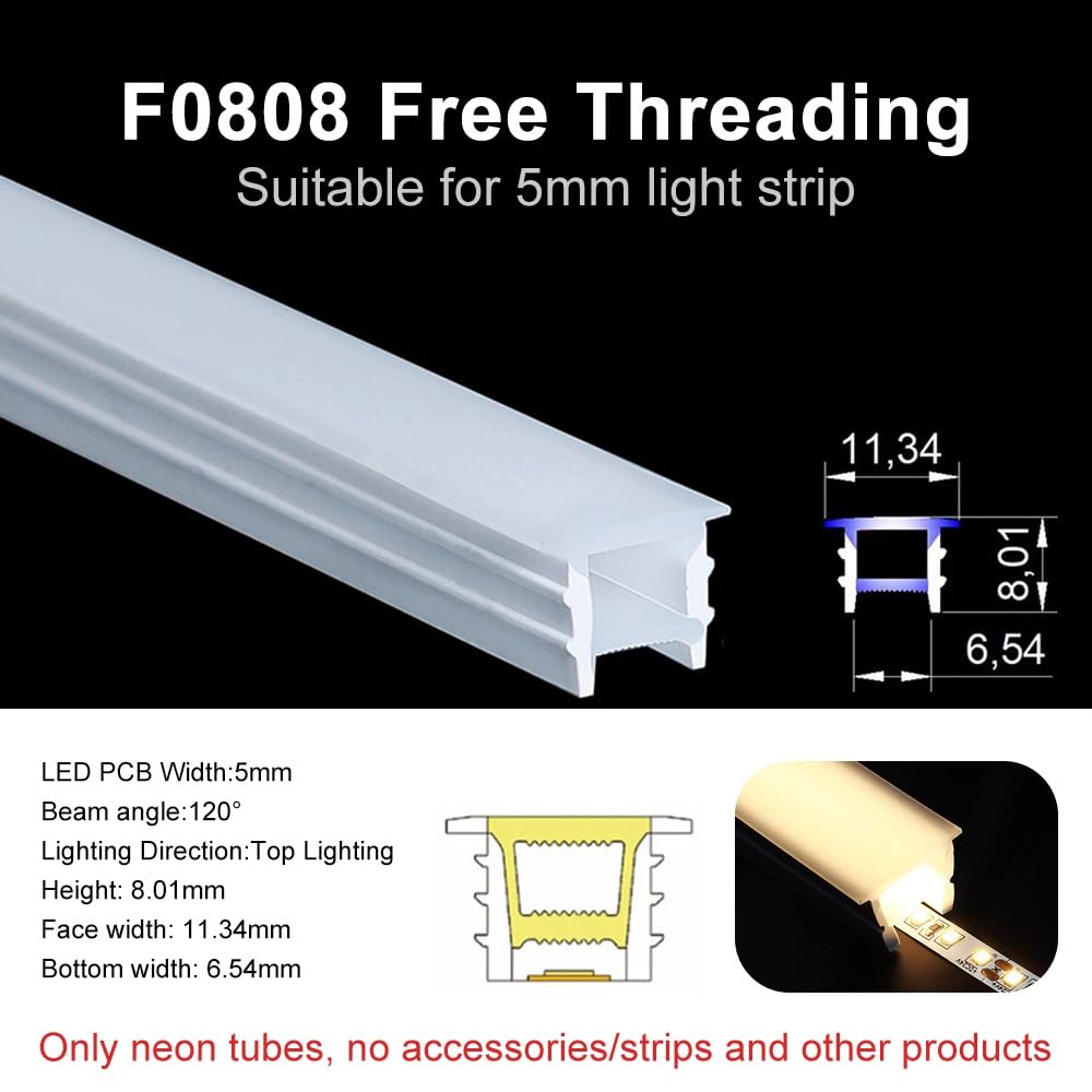 3 Meter langer, schneidbarer LED-Neon-Silikonkanal(Black,F2020)