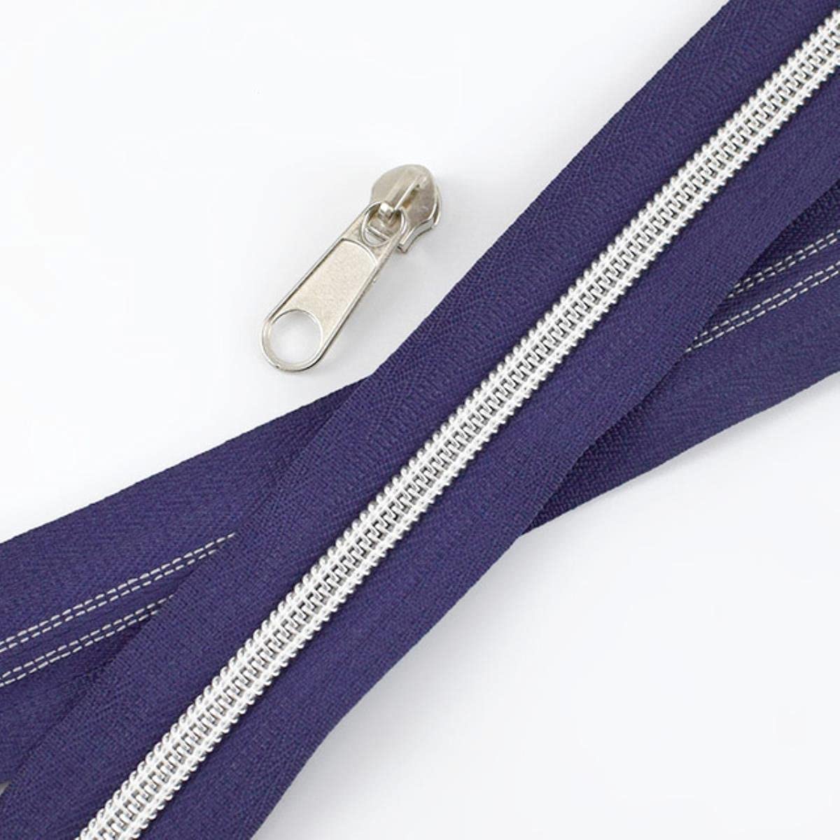XXHNBF Zipper for Bags, Ziper Puller,Zip Fixer, Sliders Zipper,Sewing Zips,Ended Fasteners,5/10Meters 5# Open-end Coil Nylon Zippers for Luggage Clothing Bags Tent(Purple)