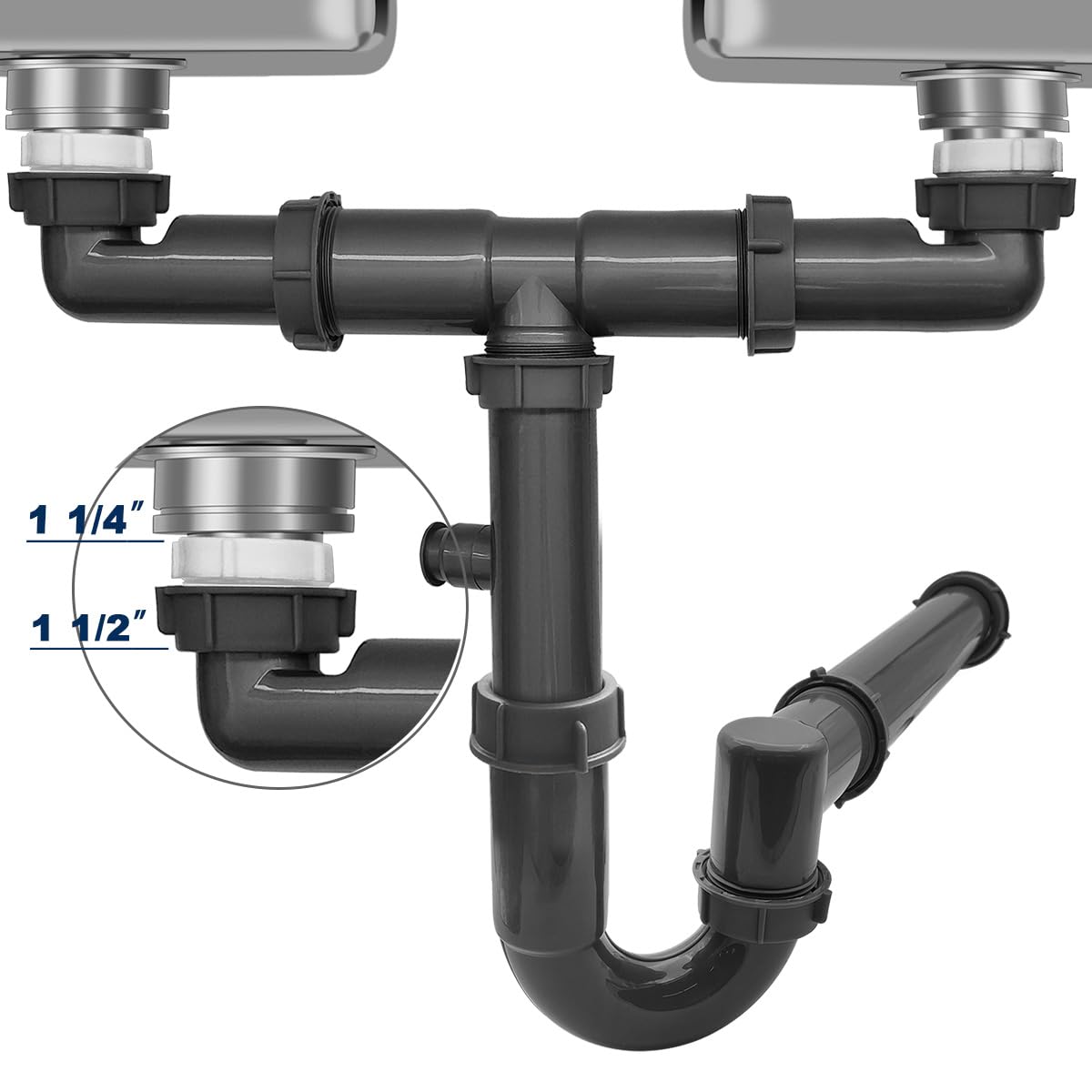 Sink Drain Adapter - 1 1/4 to 1 1/2 Inch -6