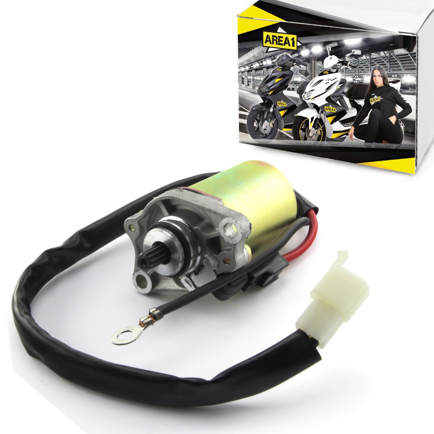 Anlasser Startermotor für 50ccm 2-Takt kompatibel mit Peugeot Speedfight 4, 3, 2, Jetforce C-Tech/TSDI, Vivacity, Citystar, Django, Ludix, Kisbee, Streetzone