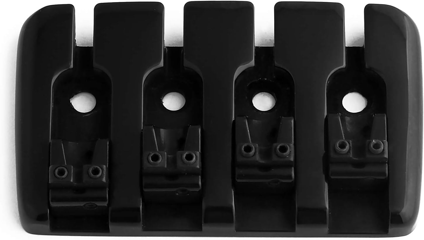 Rubatone 4 String Bass Bridge A Style Top Load Tailpiece with Zinc Saddles for Electric Jazz Bass P Bass Black High Mass.