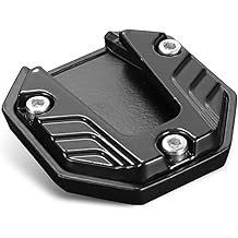 Motorcycle Kickstand Pad, Aluminum Alloy Side Stand Foot Enlarger, Anti-sink Side Stand Extension Plate, Universal Motorcycle Support Accessory (Black)