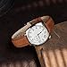 Baltany Dress Wacthes for Men, Brown Leather Automatic Watch with Sapphire Crystal Dome, VC 1921 S4046 Vintage Watch (White)