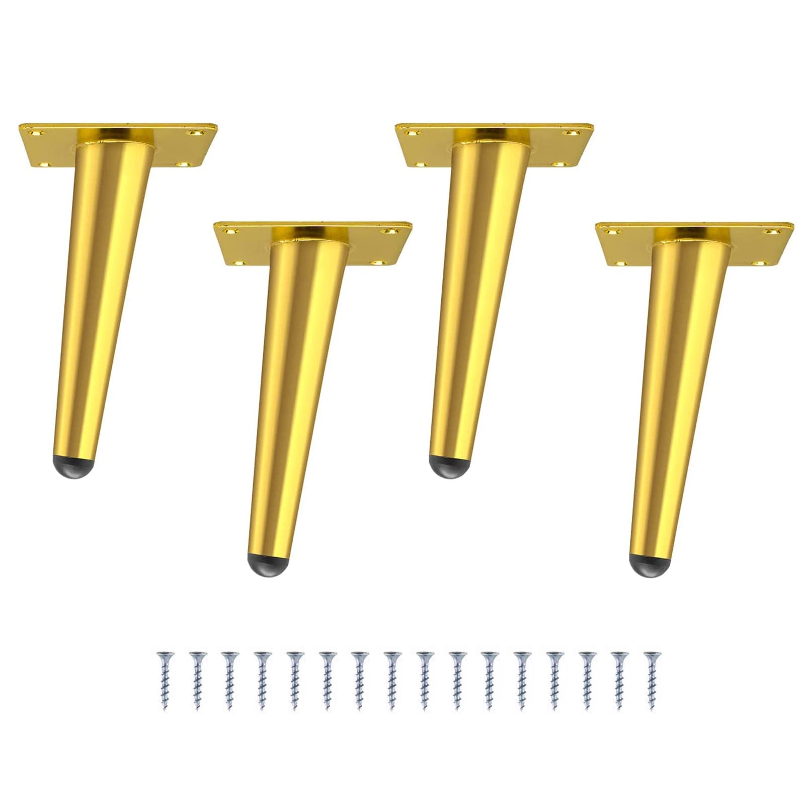 Buy ZAYI Gold Furniture Legs 6 Inch, Metal Legs for Furniture Set of 4, Oblique Tapered Couch