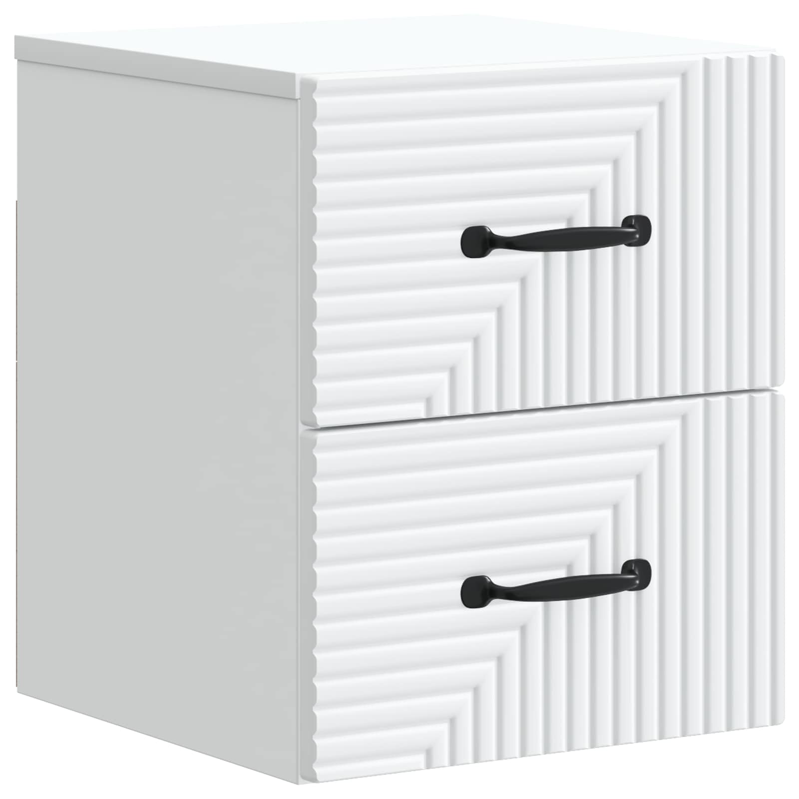 Lot de 2 tables de chevet murales flottantes - Blanc - 34,5 x 33 x