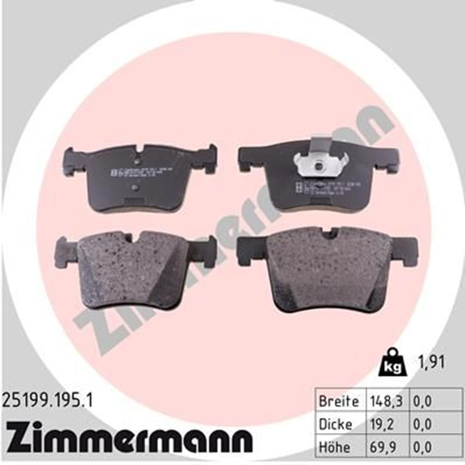 Zimmermann Sport Bremsscheiben + Beläge hinten | 150.3495.52 + 24561.175.1 + Wk Kompatibel mit X3 (F25),X4 (F26)