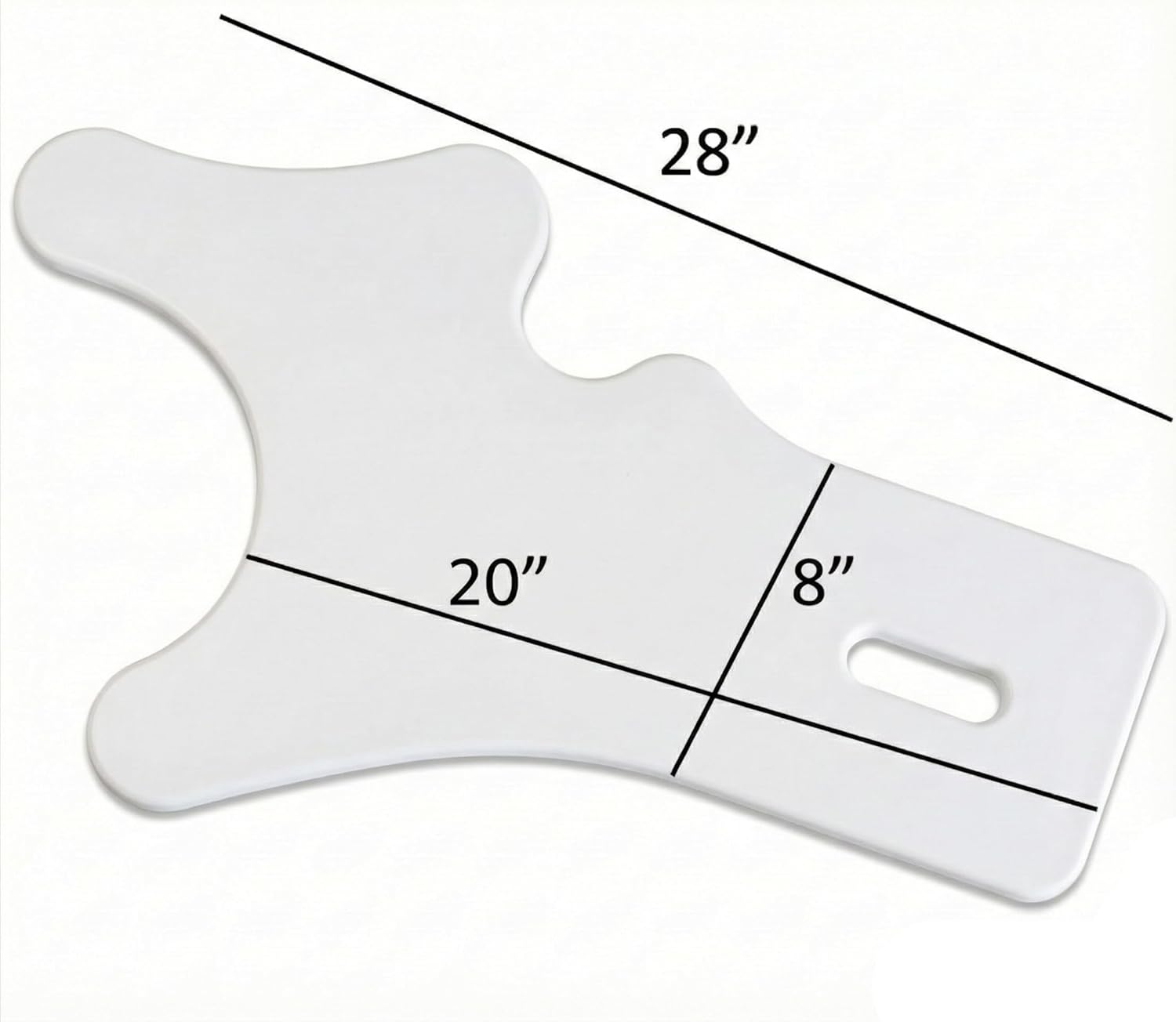Rehabilitation Advantage Commode Transfer Board – Durable Plastic, 1/2" Thick x 28" x 17", High-Density Surface, Rounded Edges, Easy to Clean, Made in USA