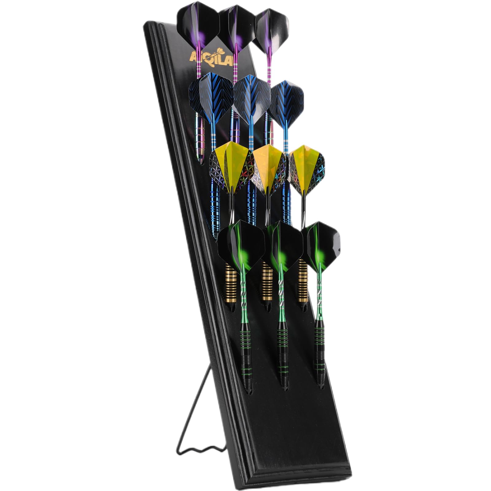 Darts Holder, Wall Mount or Tabletop Display, 12 Darts Storage with Metal Hook Accessory Storage Bag Organiser Dart Holder Stand for Game Rooms Bars Home, Black