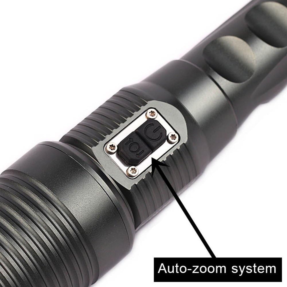 Black (1 x 18650) and Charger 800lm 5-Mode LED Torch Zoomable Flashlight : Tools & Home Improvement