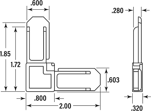 Prime-Line MP7729-50 Screen Frame Corner, 5/16 In. x 3/4 In., White Plastic (50 Pack)
