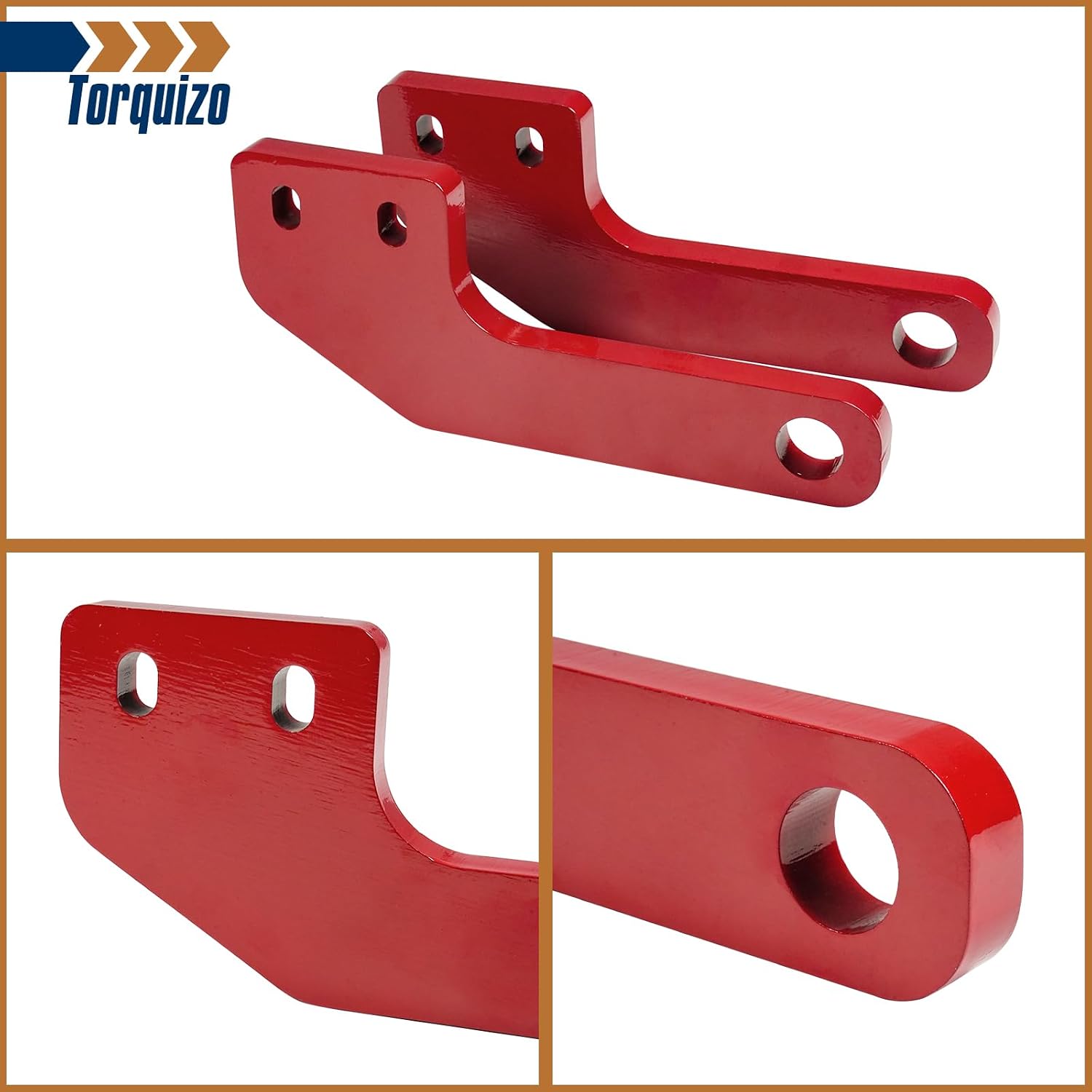Rear Tow Hook Mounting Recovery Points Kit 2PCS Compatible with 2024-2026 Toyota Tacoma Red Bolt-On Tow Hooks
