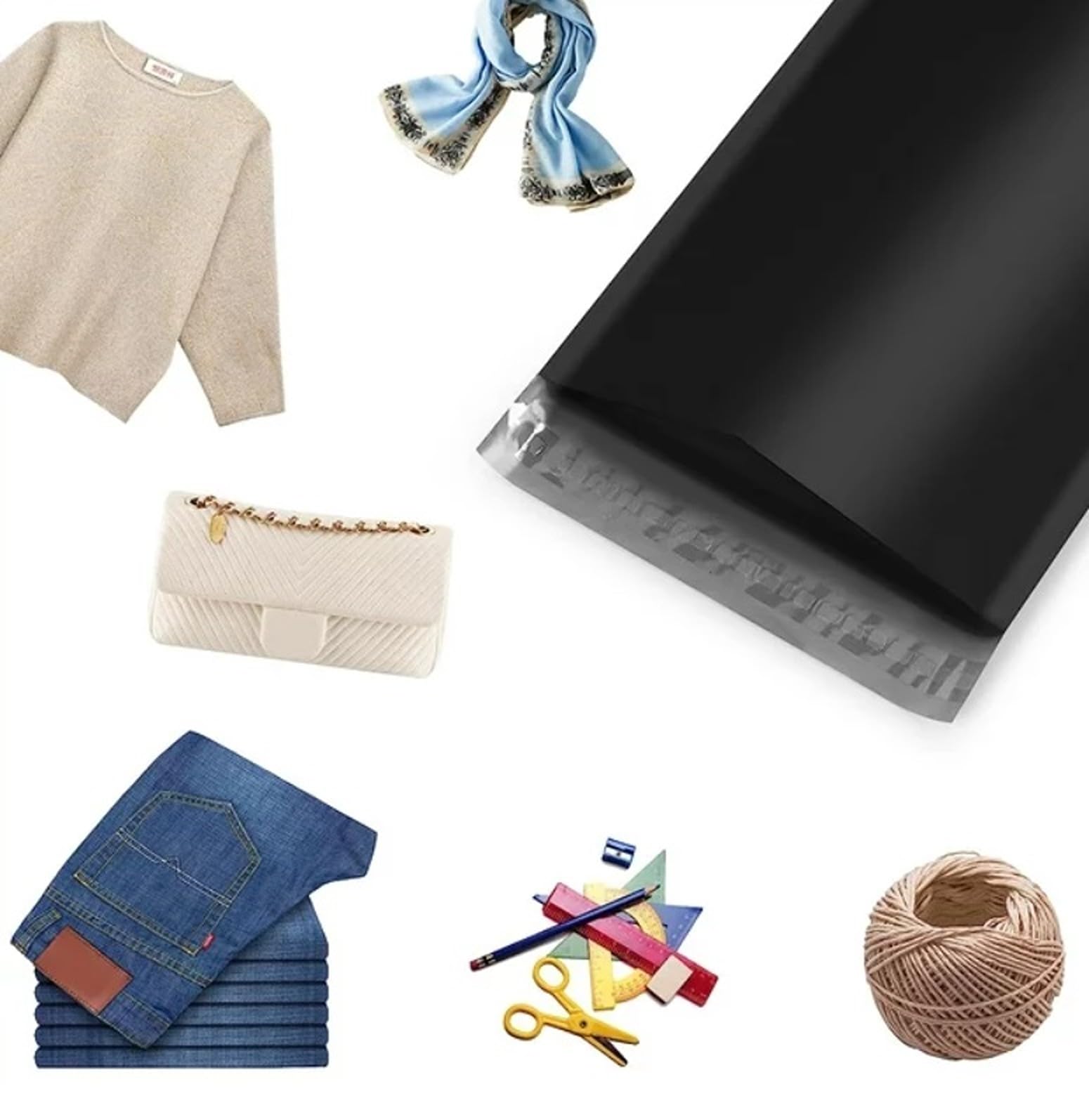Lot de 400 enveloppes d'expédition noires - 35 x 45 cm - Sacs d'expédition en film avec bande adhésive - Sacs d'expédition opaques pour commerce en ligne, entrepôt
