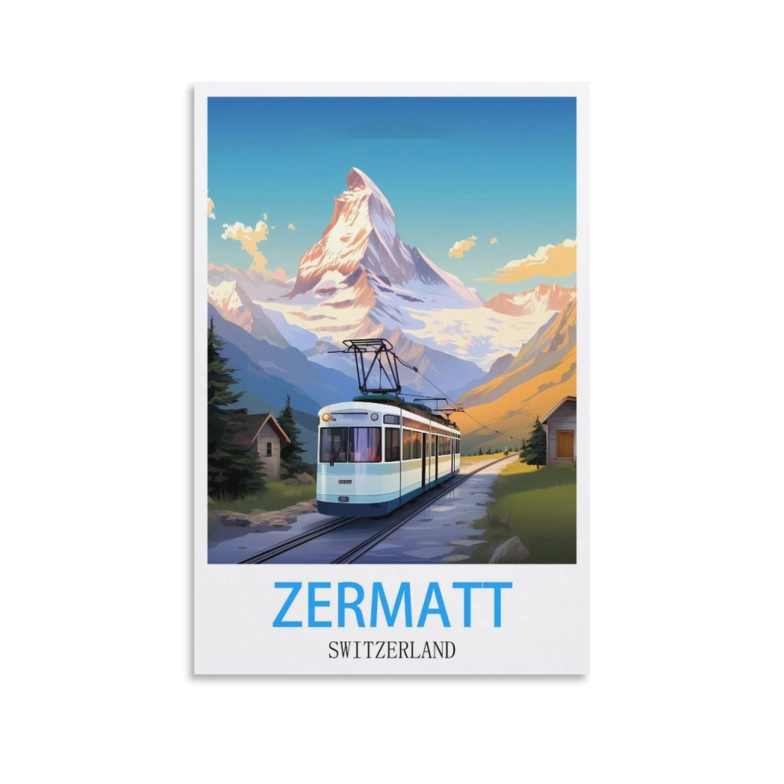 Vintage Metal Tin Sign,Zermatt Switzerlands,Vintage Tin Sign Metal Retro Art Wall Poster for Home Club Garden Decor 30x40cm