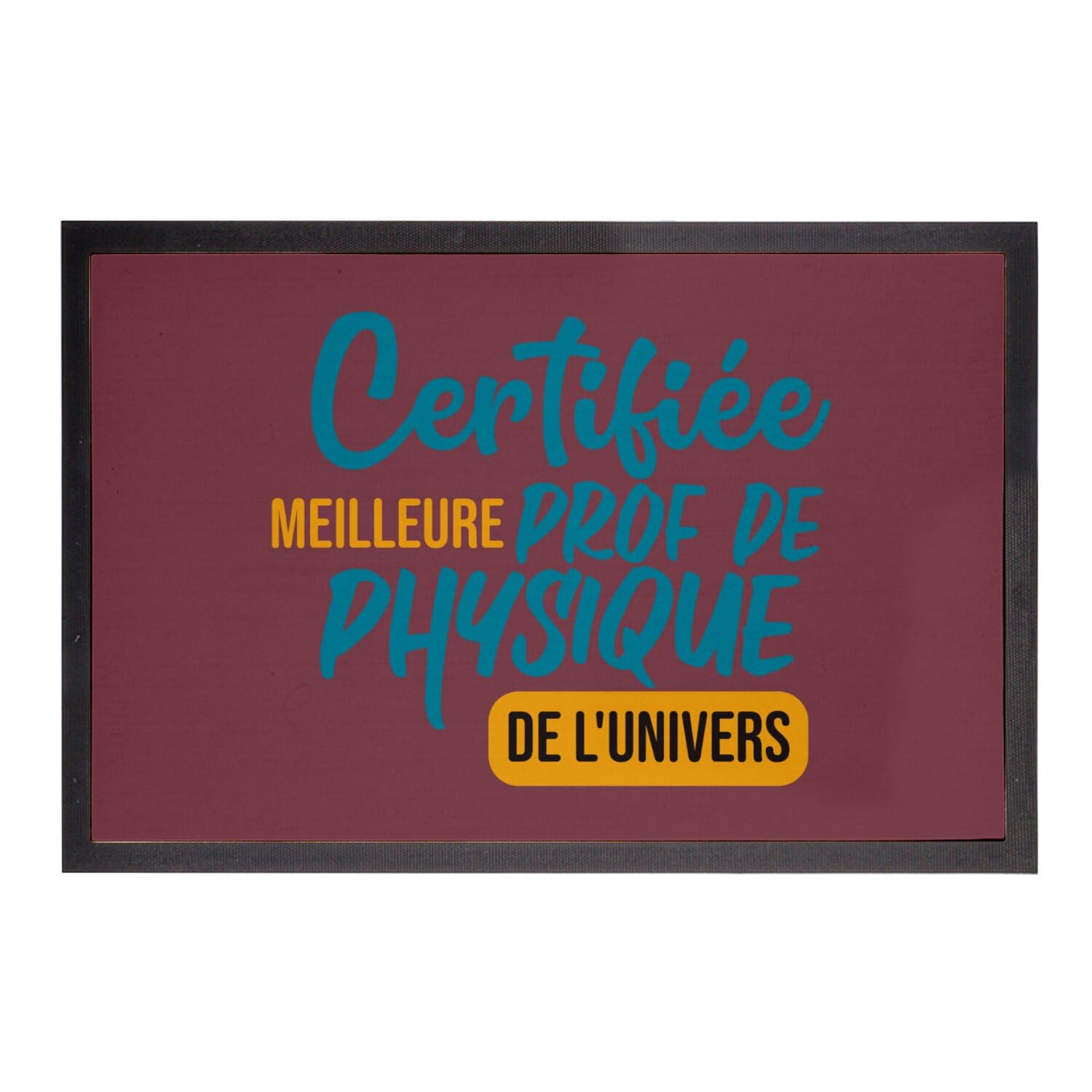 Paillasson prof de physique rouge idée cadeau fin d'année