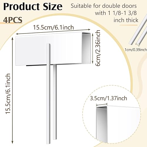 Miniatura 2 de Cerradura de puerta plegable de 4 piezas, doble puerta, seguridad para niños, armario a prueba de niños, cerradura de despensa de metal de acero