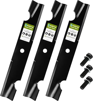 038-4826-00 Notched Mower Blade for Bad Boy 48 Inch Deck MZ Magnum | 3 Pack 16.5" High Lift Blade Set with Bolts Washers for Bad Boy ZT Elite, CZT Elite, Professional Grass Cutting Performance