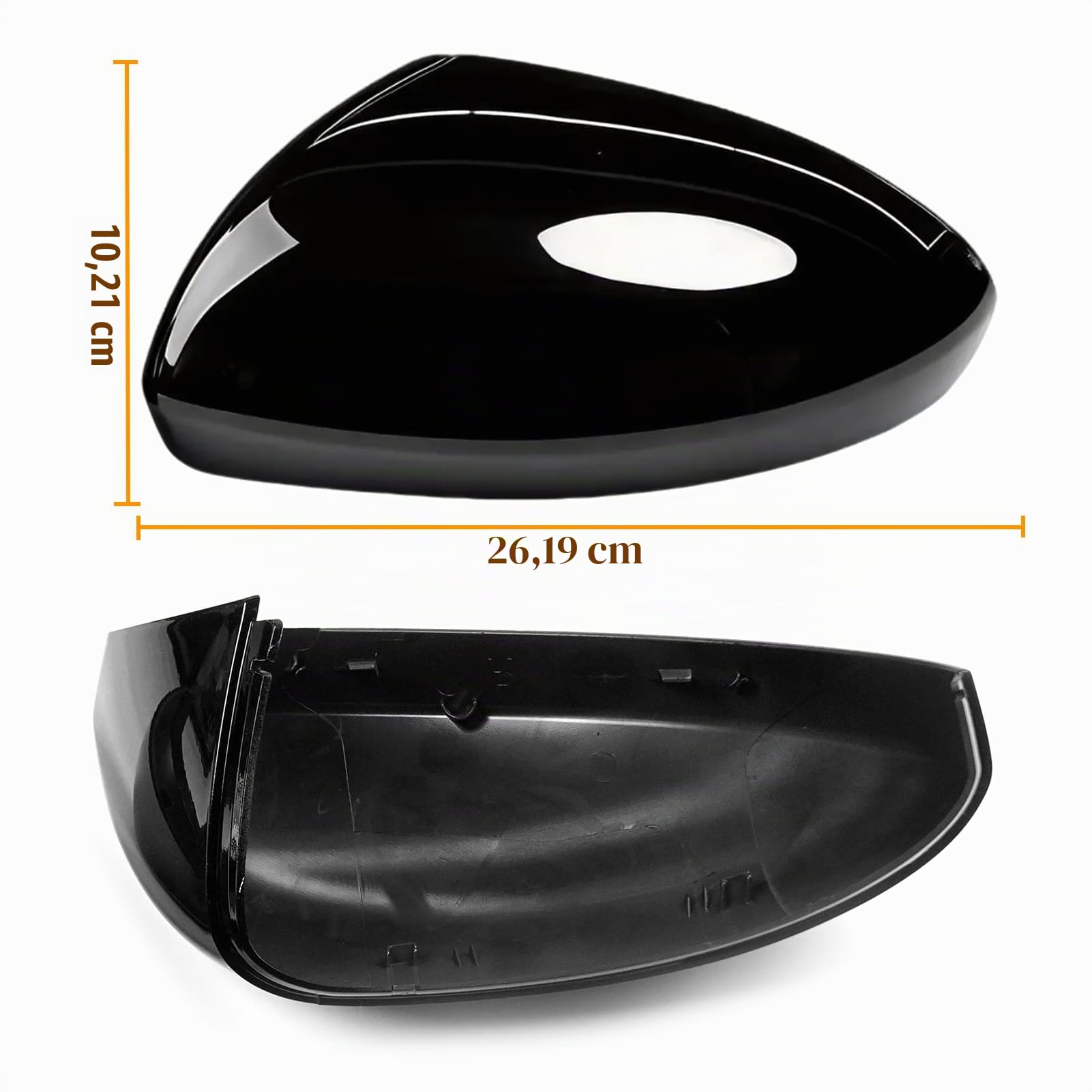 TTCR-II 2PCS Calotte Specchietti Compatibile con Renault Clio MK5 2019-2025 | Sinistra+Destra Calotta Specchietto Clio 5 Tappi Specchietti per Renault Copri Specchietto 963738293R 963749543R-Nero