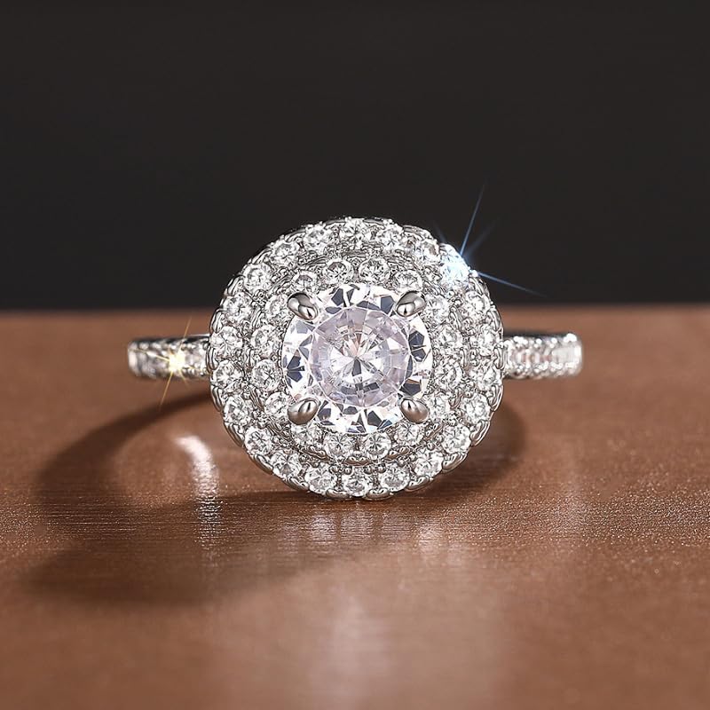 1pc Light Luxury High-End Single Ring for Women Exquisite and Temperamental Ring with Shiny Design Ladies Fine Jewelry for Evening Dresses and Banquets