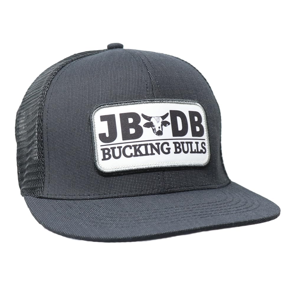Rodeo Time Unisex Black Dale Brisby Jb Mauney Jb/Db Bucking Bulls Adjustable Snapback Trucker Hat, Vintage Western Baseball Cap, One Size, One Size