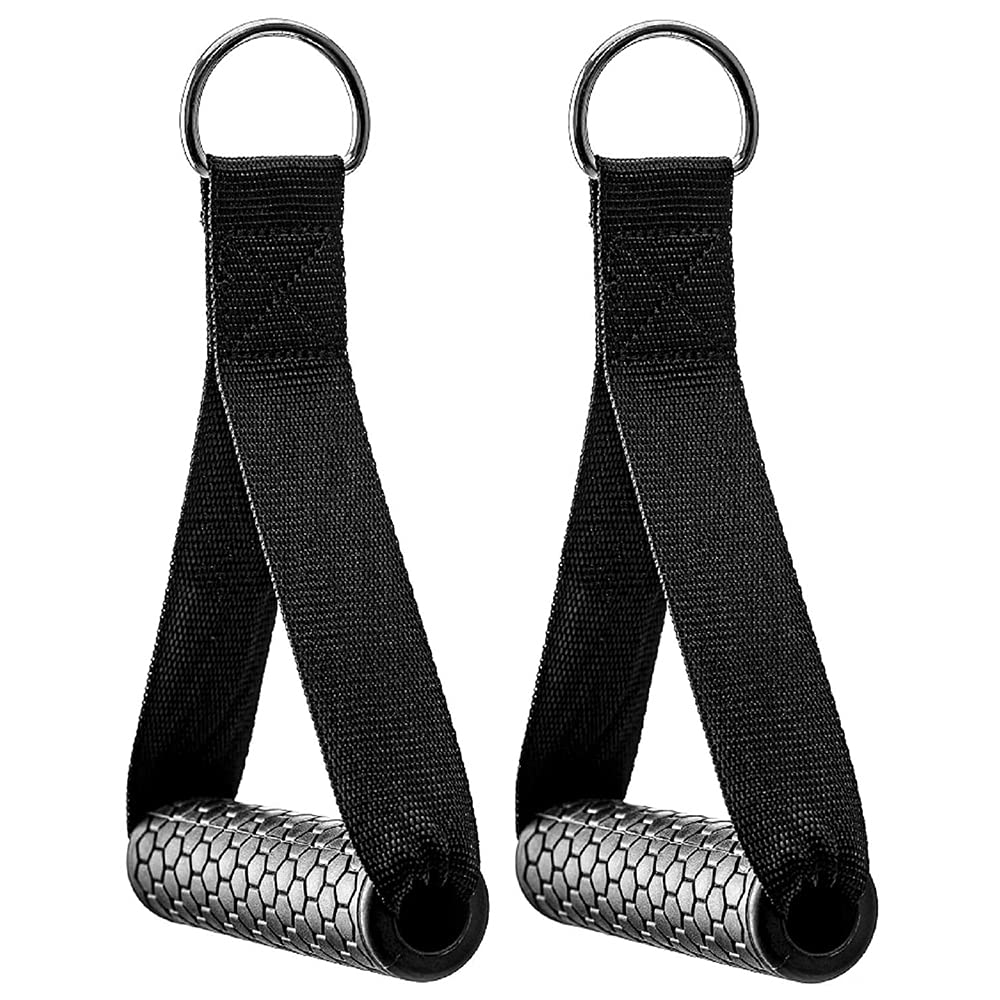 Ancllo Multicolor Exercise Resistance Bands Handle -Cable Machine Attachments Resistance Bands Handles Grips Fitness Strap Stirrup Handle Cable Attachment Silicon Grip With Solid Abs Cores