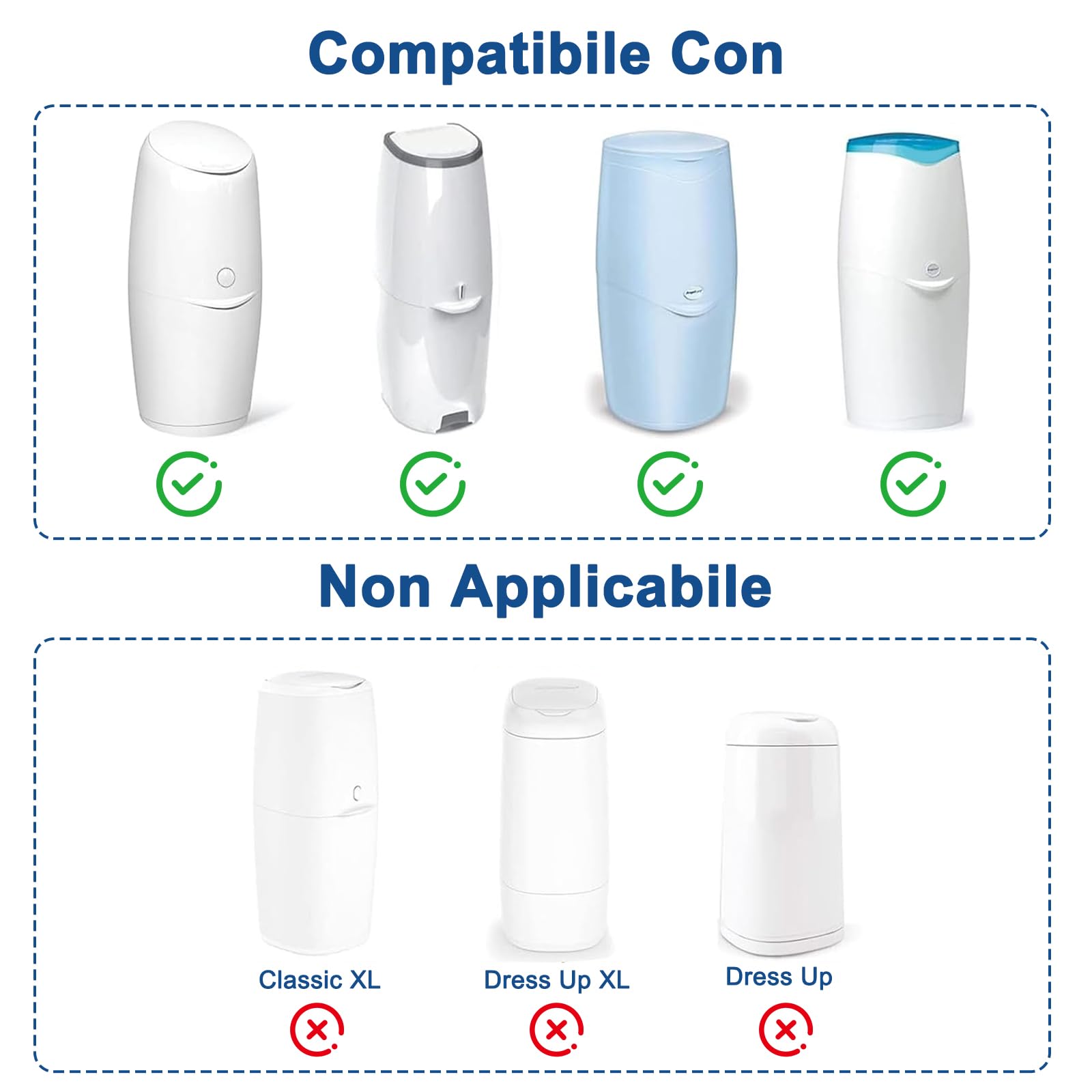 TopEsct ricarica mangiapannolini è compatibile con Angelcare, Maialino Foppapedretti e LitterLocker II, non adatta per Dress Up, Classic XL, Tecnologia anti-odore EVOH (confezione da 5)