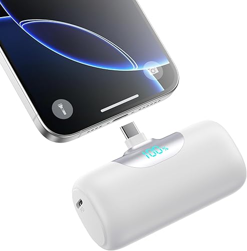 Miniatura 10 de Mini cargador portátil para iPhone 17/16/15, cargador de batería USB-C de carga rápida de 5500 mAh PD actualizado, cargador de teléfono portátil de