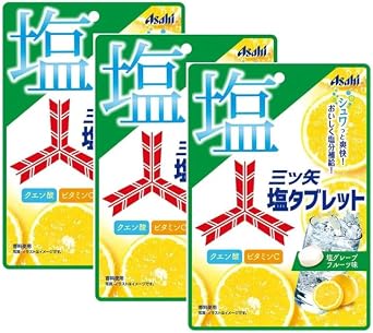 Asahi Group Foods Mitsuya Salt Tablets, 1.9 oz 54 g x 3 Packs