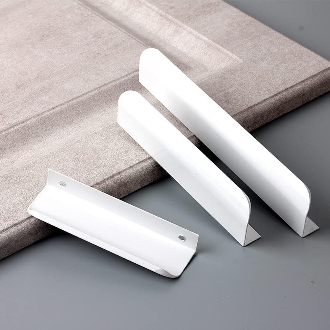 6 Pack Finger Edge Pull Furniture Drawer Handles Bright White Hidden Cabinet Kitchen Drawer Pull Handles