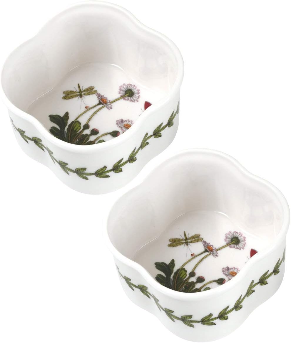Portmeirion 632790 Botanic Garden Scalloped Shaped Ramekins (Set of 2), White