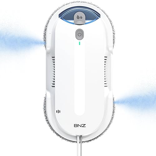 Miniatura 8 de BNZ Robot inteligente de limpieza de ventanas, doble turbo y limpiador de ventanas con doble rociado automático con múltiples sistemas de seguridad,