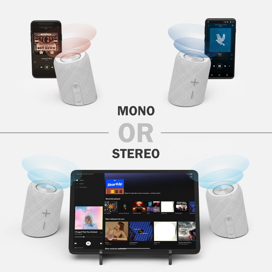 Hama 2in1 Bluetooth-Lautsprecher-Set Twin 3.0 wasserdicht 30W (teilbares Speaker-Set kabellos, 2 tragbare Bluetooth-Boxen, schwimmende Musikbox wasserfest IP67, 10h Akku, True Wireless Stereo) weiß