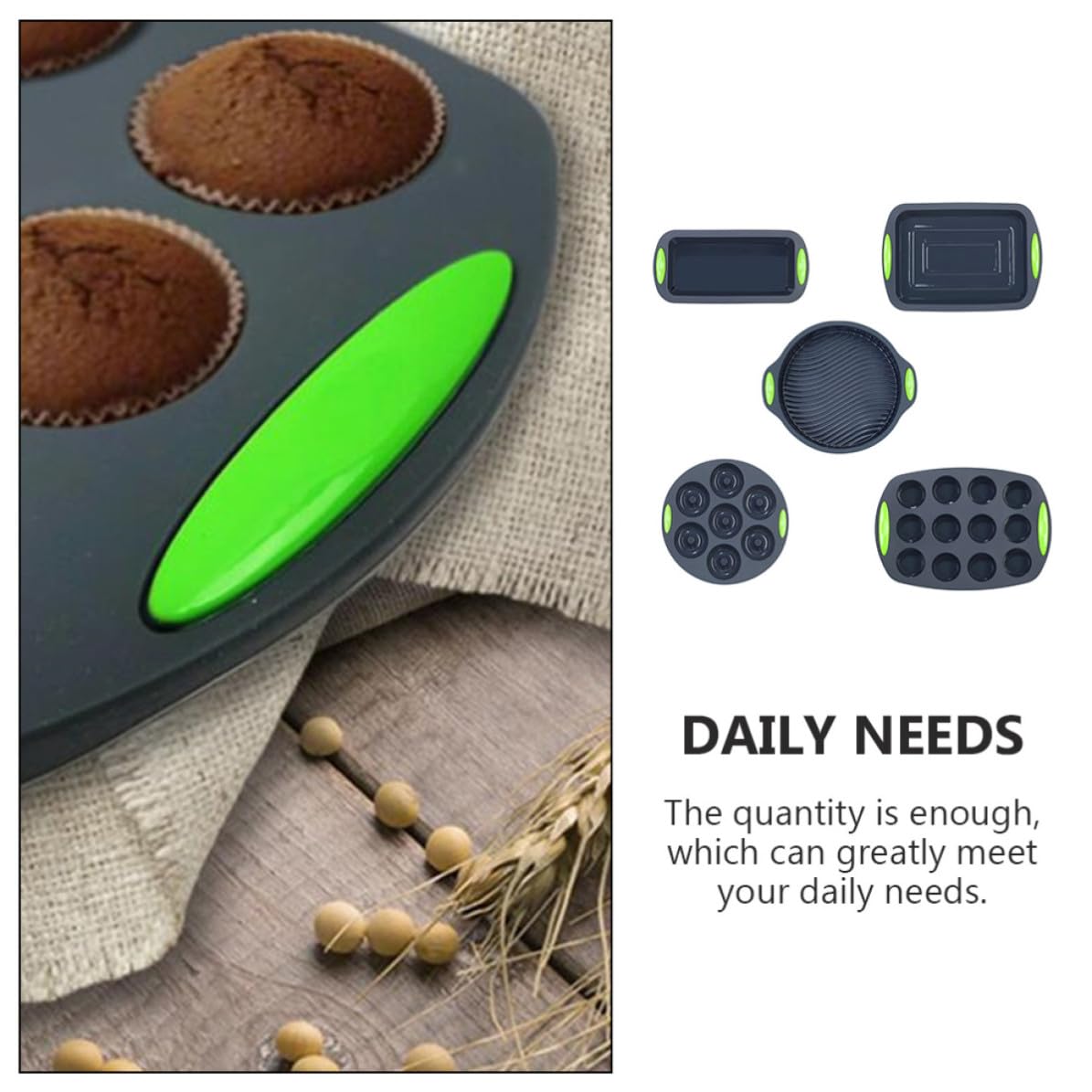 Set de Moldes de Silicona para Pasteles, 5 Piezas, Doble Color | Flexible y Fácil de Limpiar, para Baking y Cocina, Útil en Repostería Casera Obsequio