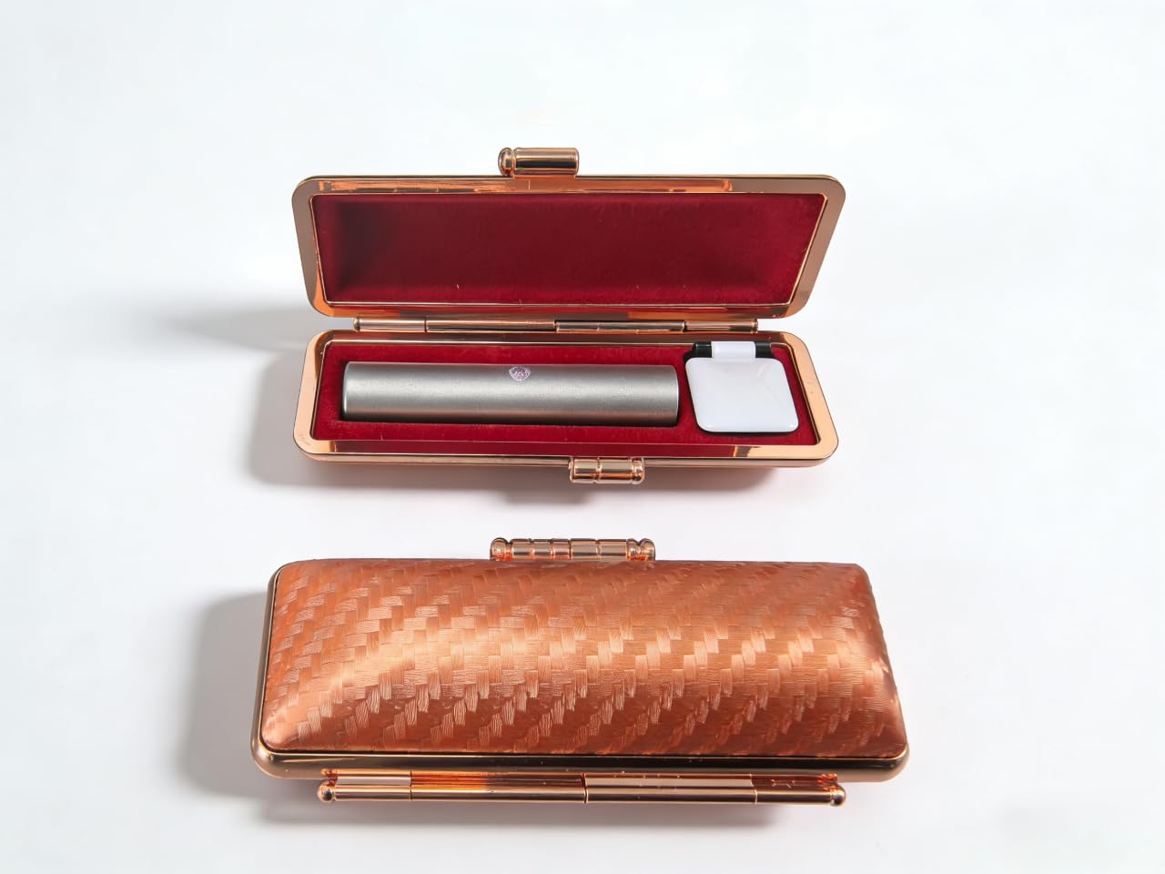 Titanium Hanko Seal 18mm Inkan Bank Stamp Carbon Tone Case Made in Japan
