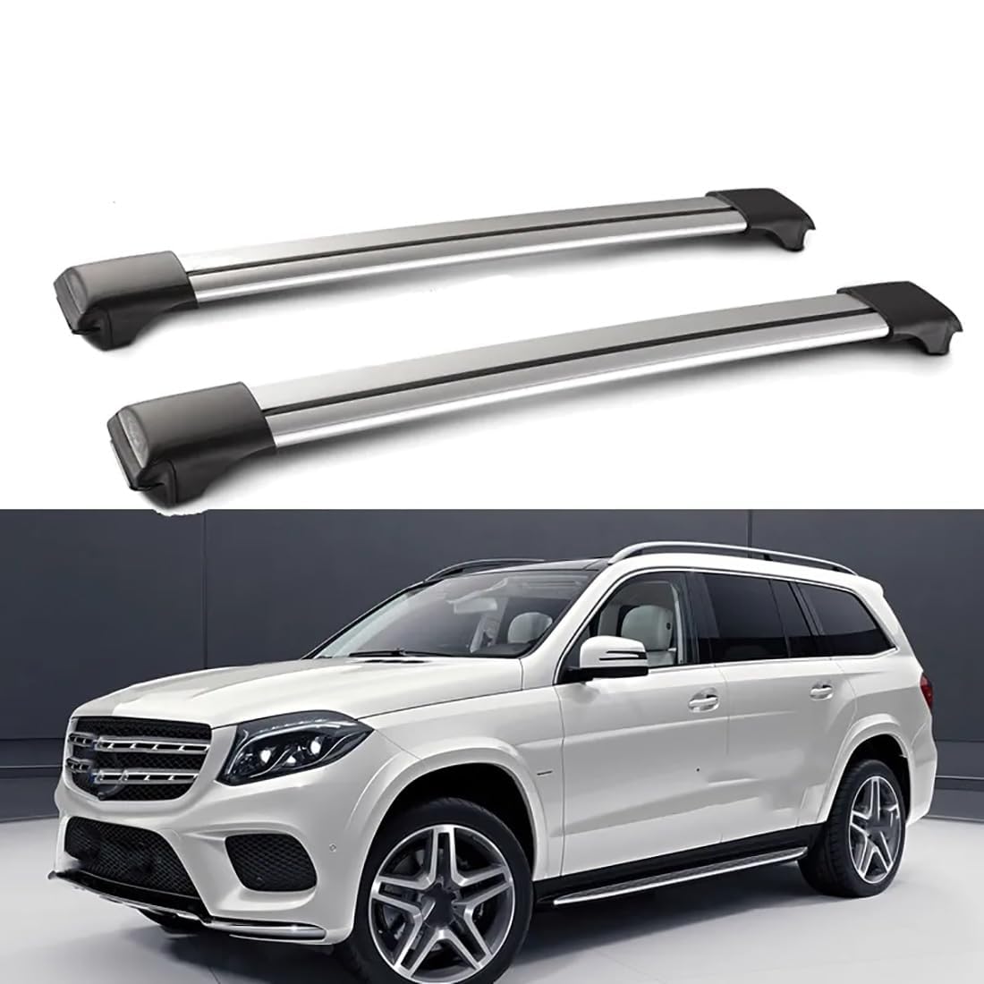 Barres de toit Mercedes GLS GL X166 2016-2019 en aluminium, galeries transversales SUV