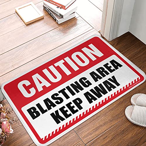 Paillasson Welcome Caution Blasting Area COTECI tapis entrée original 65x90 cm style industriel - 2