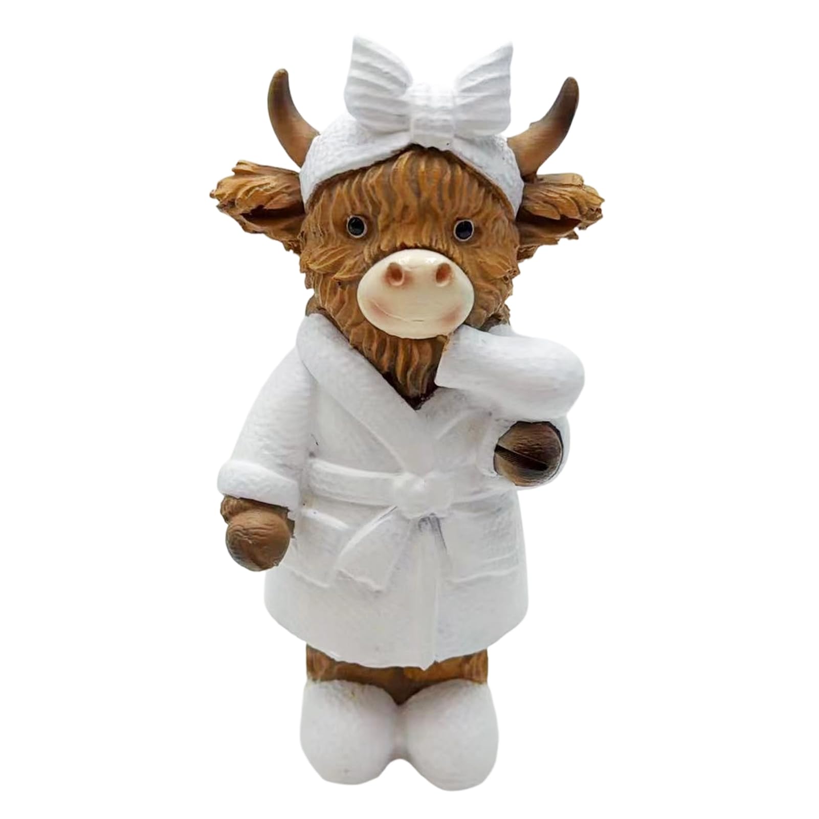 Zentriva Highland Cow Bathroom Figurine, Waterproof Resin Statue Decor