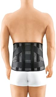 medi Lumbamed - Ortesis de soporte lumbar estable, para hombre y mujer, unisex, en versión corta, 26 cm, color negro, talla II, con relleno lumbar para soporte y estabilización