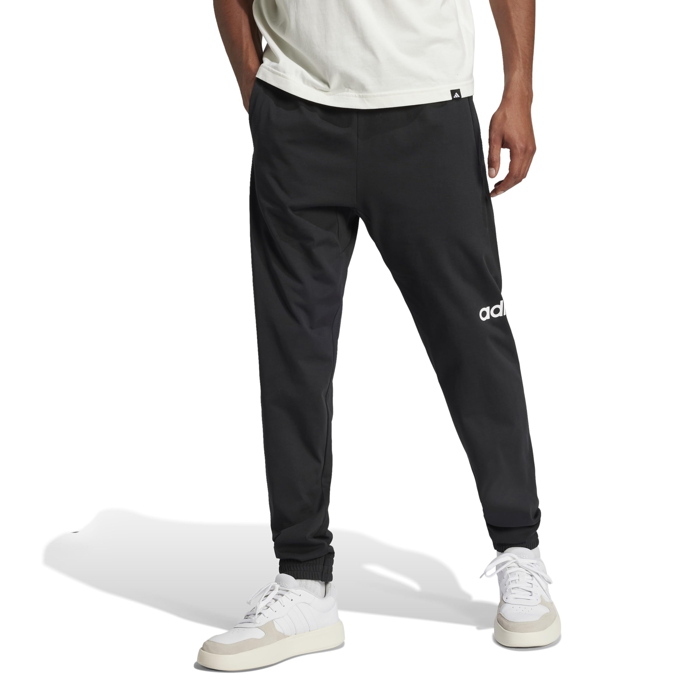 adidas Essentials Linear Single Jersey Pants Black White S