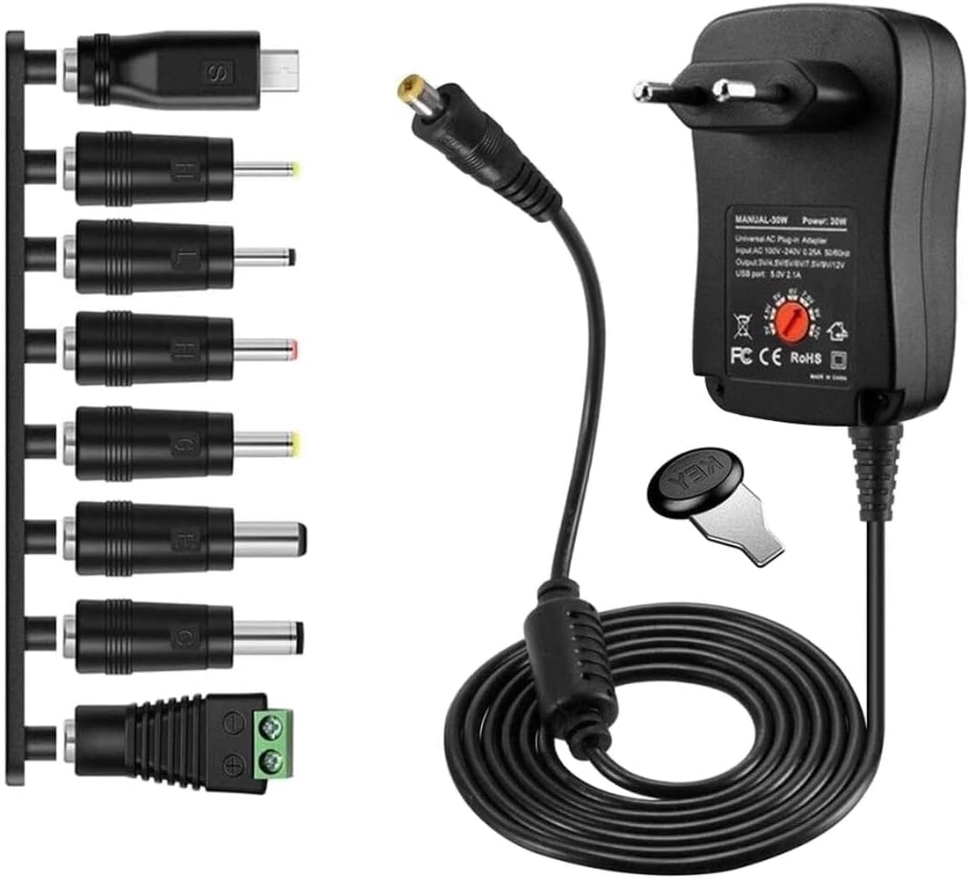 Alimentatore Universale SoulBay 3-12V 1500mA - Con 8 Punte Per Elettrodomestici E Dispositivi Elettronici