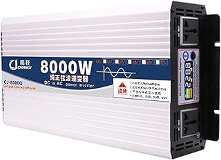 Falownik Z Czystą Falą Sinusoidalną 5000w,Przetwornica 12v/24v 220v,Inteligentny Wentylator do Regulacji Temperatury, LodóWki,Klimatyzatory,ZamrażArki,Pralki,24V-220V-8000W